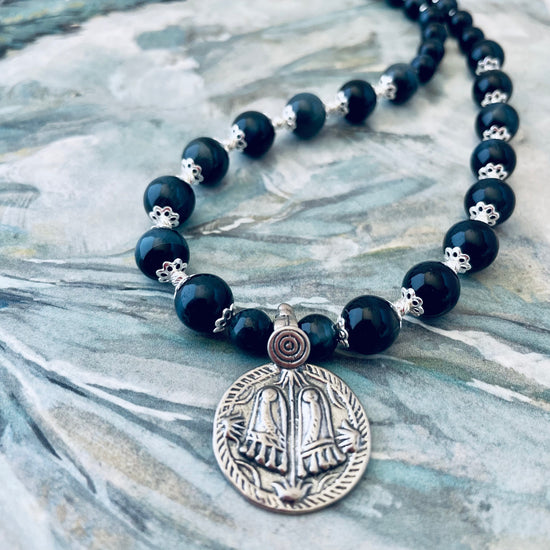 Image Title Charanam Blue Tiger’s Eye Necklace